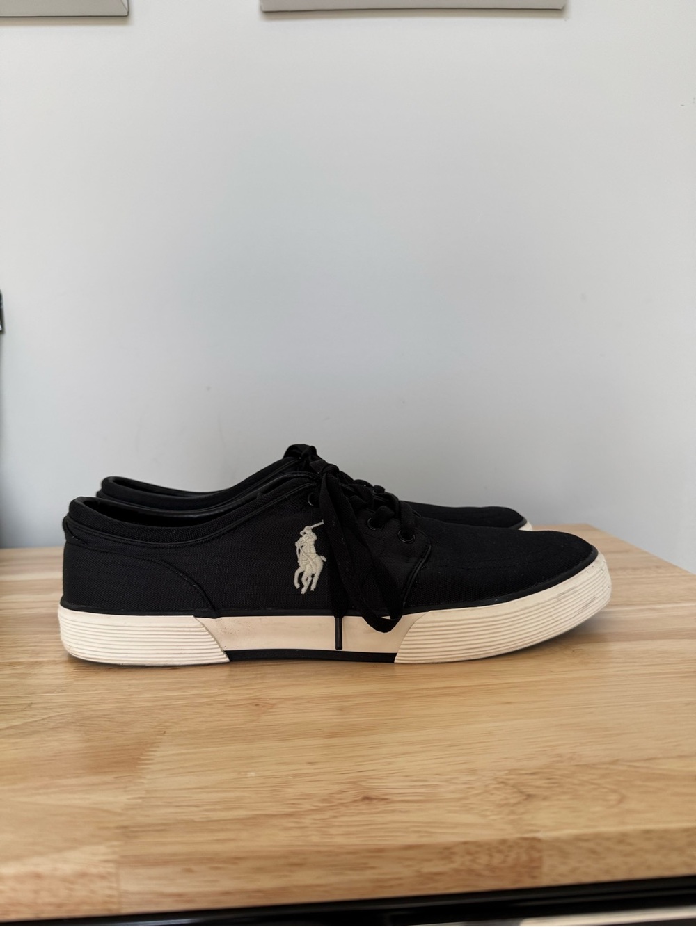 Polo Ralph Lauren Men’s Black Canvas Faxon Low-Top Sneakers 11.5